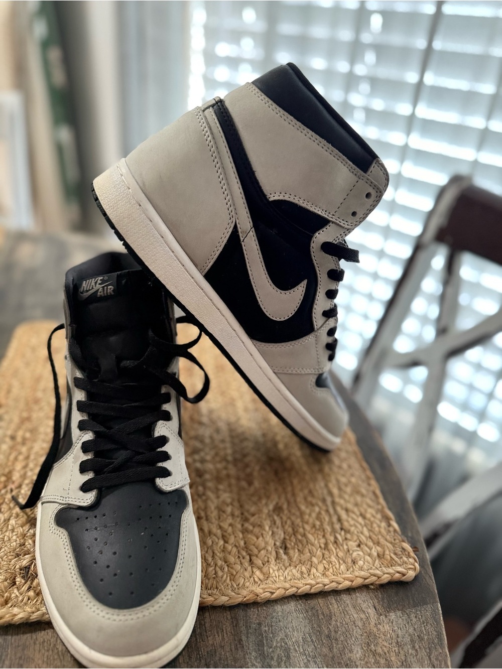 Nike Air Jordan 1 Mid — Black and Light Gray Men's Sneakers